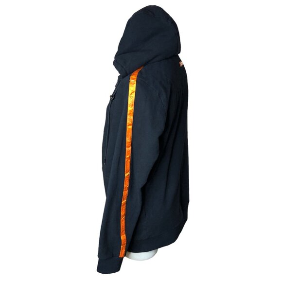 Boxraw Loma Black Jacket Hoodie Orange Stripe Mens Large - Picture 2 of 16